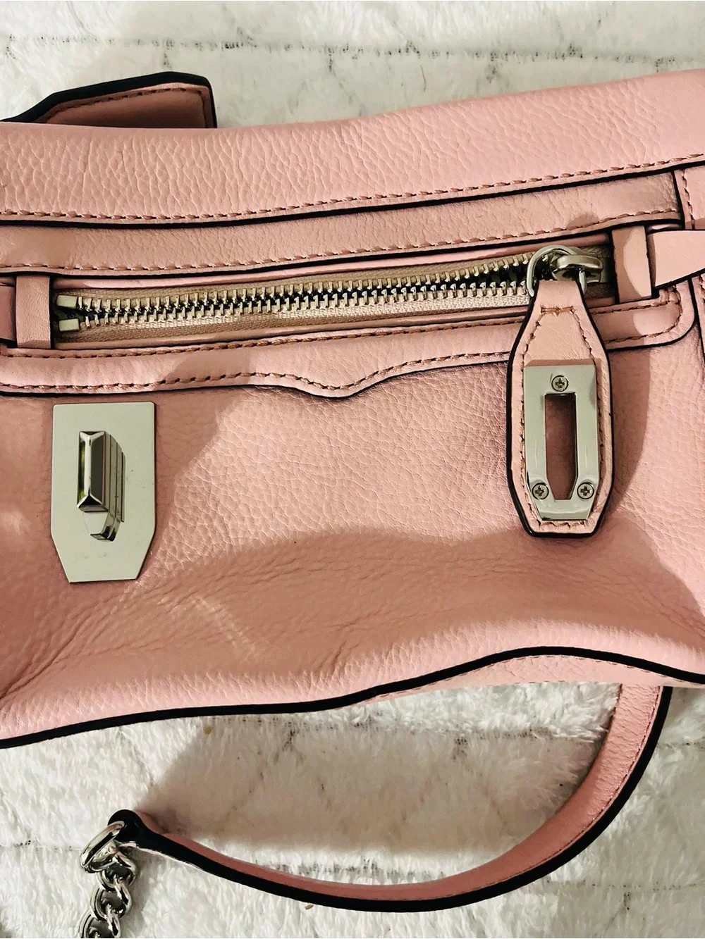 Rebecca Minkoff Pink Mini Crosby Leather Crossbody Bag (Small Flaw-See Pic)